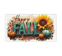 Large Gaming Mouse Pad, Retro Teal Pumpkin Sunflower Print Desk Keyboard Pad, Non-Slip Desk Mat for Desktop Keyboard and Mouse, Mousepad for Office Home Accessories 16x29.5