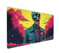 Large Gaming Mouse Pad, Retro Teal Skeleton Print Desk Keyboard Pad, Non-Slip Desk Mat for Desktop Keyboard and Mouse, Mousepad for Office Home Accessories 16x35.5
