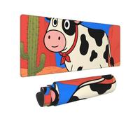 Large Gaming Mouse Pad Retro Western Cow Desk Mat Protector for Desktop Mousepad Waterproof Writing Pads with Anti-Slip Rubber Base Keyboard Pad for Gamer Office Home 31.5" x 12"