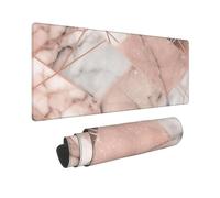 Large Gaming Mouse Pad Rose Gold Marble Desk Mat Protector for Desktop Mousepad Waterproof Writing Pads with Anti-Slip Rubber Base Keyboard Pad for Gamer Office Home 31.5" x 12"