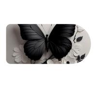 Large Gaming Mouse Pad Rubber Table Mat, Black Butterfly Pattern XXL XL Keyboard Pad with Non-Slip Base, Extended Mouse Mat for Gamer, Laptop, Computer, Desktop, 29.1x13.8in, Color346