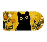 Large Gaming Mouse Pad Rubber Table Mat, Cat and Yellow Wildflowers XXL XL Keyboard Pad with Non-Slip Base, Extended Mouse Mat for Gamer, Laptop, Computer, Desktop, 29.1x13.8in, Color305