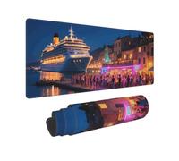Large Gaming Mouse Pad Seaside Town Desk Mat Protector for Desktop Mousepad Waterproof Writing Pads with Anti-Slip Rubber Base Keyboard Pad for Gamer Office Home 31.5" x 12"