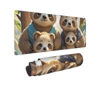 Large Gaming Mouse Pad Sloth Family Desk Mat Protector for Desktop Mousepad Waterproof Writing Pads with Anti-Slip Rubber Base Keyboard Pad for Gamer Office Home 31.5" x 12"