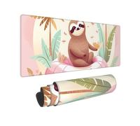 Large Gaming Mouse Pad Sloth Flamingo Desk Mat Protector for Desktop Mousepad Waterproof Writing Pads with Anti-Slip Rubber Base Keyboard Pad for Gamer Office Home 31.5" x 12"