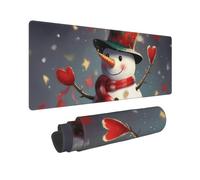 Large Gaming Mouse Pad Snowman Christmas Desk Mat Protector for Desktop Mousepad Waterproof Writing Pads with Anti-Slip Rubber Base Keyboard Pad for Gamer Office Home 31.5" x 12"