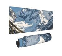 Large Gaming Mouse Pad Spectacular Snowy Mountains Desk Mat Protector for Desktop Mousepad Waterproof Writing Pads with Anti-Slip Rubber Base Keyboard Pad for Gamer Office Home 31.5" x 12"