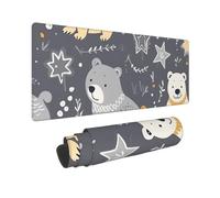 Large Gaming Mouse Pad Star Bear Desk Mat Protector for Desktop Mousepad Waterproof Writing Pads with Anti-Slip Rubber Base Keyboard Pad for Gamer Office Home 31.5" x 12"