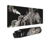 Large Gaming Mouse Pad Steam Train Desk Mat Protector for Desktop Mousepad Waterproof Writing Pads with Anti-Slip Rubber Base Keyboard Pad for Gamer Office Home 31.5" x 12"