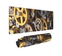 Large Gaming Mouse Pad Steampunk Mechanical Gears Desk Mat Protector for Desktop Mousepad Waterproof Writing Pads with Anti-Slip Rubber Base Keyboard Pad for Gamer Office Home 31.5" x 12"