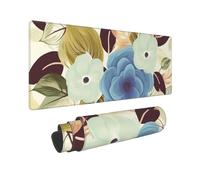 Large Gaming Mouse Pad Style with Floral Leaves Desk Mat Protector for Desktop Mousepad Waterproof Writing Pads with Anti-Slip Rubber Base Keyboard Pad for Gamer Office Home 31.5" x 12"