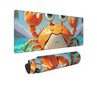 Large Gaming Mouse Pad Summer Cartoon Crab Desk Mat Protector for Desktop Mousepad Waterproof Writing Pads with Anti-Slip Rubber Base Keyboard Pad for Gamer Office Home 31.5" x 12"