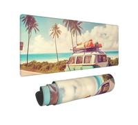 Large Gaming Mouse Pad Summer Road Trip Desk Mat Protector for Desktop Mousepad Waterproof Writing Pads with Anti-Slip Rubber Base Keyboard Pad for Gamer Office Home 31.5" x 12"