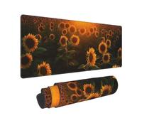 Large Gaming Mouse Pad Sunflower and Sunset Desk Mat Protector for Desktop Mousepad Waterproof Writing Pads with Anti-Slip Rubber Base Keyboard Pad for Gamer Office Home 31.5" x 12"