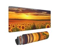 Large Gaming Mouse Pad Sunflower Field Desk Mat Protector for Desktop Mousepad Waterproof Writing Pads with Anti-Slip Rubber Base Keyboard Pad for Gamer Office Home 31.5" x 12"