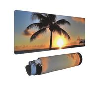 Large Gaming Mouse Pad Sunrise Seaside Palm Tree Desk Mat Protector for Desktop Mousepad Waterproof Writing Pads with Anti-Slip Rubber Base Keyboard Pad for Gamer Office Home 31.5" x 12"