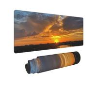 Large Gaming Mouse Pad Sunset Over Lake Broward County Desk Mat Protector for Desktop Mousepad Waterproof Writing Pads with Anti-Slip Rubber Base Keyboard Pad for Gamer Office Home 31.5" x 12"