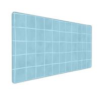 Large Gaming Mouse Pad, Teal Hand Drawn Grid Print Desk Keyboard Pad, Non-Slip Desk Mat for Desktop Keyboard and Mouse, Mousepad for Office Home Accessories 16x35.5
