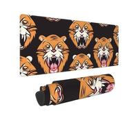 Large Gaming Mouse Pad Tiger Head Pattern Desk Mat Protector for Desktop Mousepad Waterproof Writing Pads with Anti-Slip Rubber Base Keyboard Pad for Gamer Office Home 31.5" x 12"