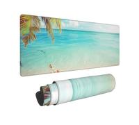 Large Gaming Mouse Pad Tropical Beach Seaside Desk Mat Protector for Desktop Mousepad Waterproof Writing Pads with Anti-Slip Rubber Base Keyboard Pad for Gamer Office Home 31.5" x 12"
