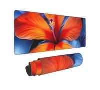 Large Gaming Mouse Pad Tropical Flower Desk Mat Protector for Desktop Mousepad Waterproof Writing Pads with Anti-Slip Rubber Base Keyboard Pad for Gamer Office Home 31.5" x 12"