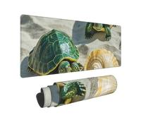 Large Gaming Mouse Pad Two Turtles and Shells Desk Mat Protector for Desktop Mousepad Waterproof Writing Pads with Anti-Slip Rubber Base Keyboard Pad for Gamer Office Home 31.5" x 12"