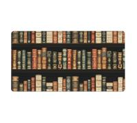 Large Gaming Mouse Pad, Vintage Library Print Desk Keyboard Pad, Non-Slip Desk Mat for Desktop Keyboard and Mouse, Mousepad for Office Home Accessories 16x29.5