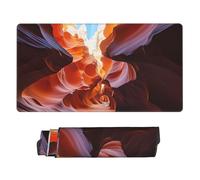 Large Gaming Mouse Pad with Non-Slip Rubber Base, Antelope Canyon Mouse Mat with Stitched Edge, Extended Deskmat for Laptop Desk Pad 16"x29.5", Desk Writing Pad for Office and Home