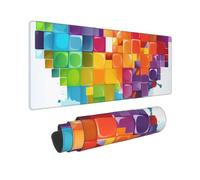 Large Gaming Mouse Pad with Non-Slip Rubber Base, Colorful Heart Valentine Love Mouse Mat with Stitched Edge, Extended Desk mat for Laptop Desk Pad 12"x31.5", Desk Writing Pad for Office and Home