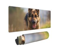 large gaming mouse pad with non slip rubber base, dog mouse pad german shepherd dogs with stitched edge, extended computer mat for laptop