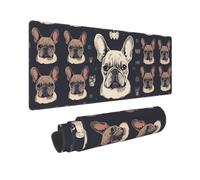 Large Gaming Mouse Pad with Non-Slip Rubber Base, I Love French Bulldog Mouse Mat with Stitched Edge, Extended Deskmat for Laptop Desk Pad 12"x31.5", Desk Writing Pad for Office and Home