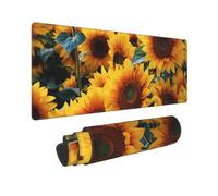 Large Gaming Mouse Pad with Non-Slip Rubber Base, Many Beautiful Sunflowers Mouse Mat with Stitched Edge, Extended Desk mat for Laptop Desk Pad 12"x31.5", Desk Writing Pad for Office and Home