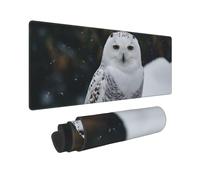 Large Gaming Mouse Pad with Non-Slip Rubber Base, Snow Owl Mouse Mat with Stitched Edge, Extended Desk mat for Laptop Desk Pad 12"x31.5", Desk Writing Pad for Office and Home