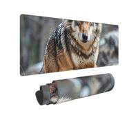 Large Gaming Mouse Pad Wolf Desk Mat Protector for Desktop Mousepad Waterproof Writing Pads with Anti-Slip Rubber Base Keyboard Pad for Gamer Office Home 31.5" x 12"