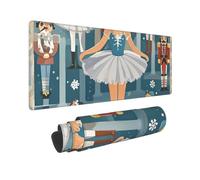 Large Gaming Mouse Pad Women's Nutcracker Ballet Xmas Dance Desk Mat Protector for Desktop Mousepad Waterproof Writing Pads with Anti-Slip Rubber Base Keyboard Pad for Gamer Office Home 31.5" x 12"