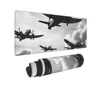 Large Gaming Mouse Pad World War 2 Desk Mat Protector for Desktop Mousepad Waterproof Writing Pads with Anti-Slip Rubber Base Keyboard Pad for Gamer Office Home 31.5" x 12"