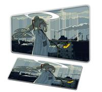Large Gaming Mouse Pad, XXL Mouse Pad for Girls Anime Mouse Pad - Rubber Base Waterproof and Anti Slip - Fine Edges - Suitable for Home and Office Computer Accessories (B, 90-40-3C)