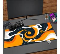 Large Gaming Mousepad Orange White Black Extended Mouse Pad 23.6x11.8x0.1 inch XXL Mouse Mat Desk Mat Stitched Edges Non-slip Rubber Base Improved Precision and Speed