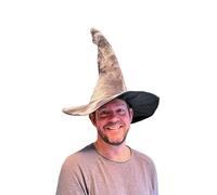 Large Gandalf Hobbit Wizard Hat with Curved Tip Grey Witch Hat Merlin Magician Witch Wizard Hat