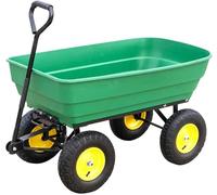 Large Garden Cart 4-Wheel Dump Garden Trolley 200kg Load Capacity - Tipping Wheelbarrow for Gardening Tools, Plants, Logs & Festivals (105x60cm)
