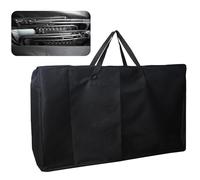Large Garden Chair Furniture Cushion Storage Bag, 105x73x28cm Heavy Duty 600D Reclining Folding Chairs Cover for Beach Lounge Camping Gravity Folding Patio Chaise, Extra Large Travel Bag, Black