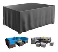 Large Garden Furniture Covers Waterproof 260x120x90cm/LxBxH, Rectangular Garden Table Covers, Windproof Anti-UV Outdoors Rattan Sofa Table Chair Set Cover, Heavy Duty Oxford Fabric 260x120