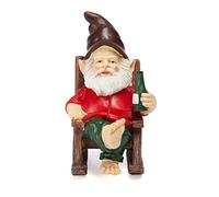 Large Garden Gnome Funny Figurine Statue, Adorable Figurine Lawn Ornament Dwarf Sculpture Patio Yard Landscape Porch Decoration Outside Gifts Decor 6.1” High 5.3” Wide - Unique Gifts