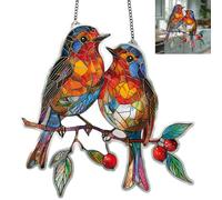 Large Garden Ornaments,Robin Garden Ornament & Hanging Decorations:Acrylic Suncatcher for Windows,Outdoor Hanging Ga/rden Orna/ments and R/obin Orna/ments for Ga/rden,Ro/bin Gifts,Sun Catchers#10