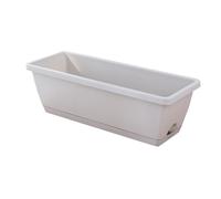 Large Garden Planter Plastic Trough With Drainage Holes&Tray,Outdoor Rectangle Long Trough Plant Pot Plastic Planter,Vegetable Plant Pot For Succulent,Indoor Outdoor Home Garden Window Herb Flower Bo