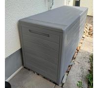 Large Garden Storage Bench Outdoor Waterproof Lockable Box Lid Plastic Container