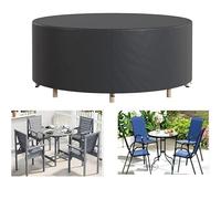 Large Garden Table Covers Waterproof, 210x130x70cm420D Heavy Duty Oxford, Windproof Anti-UV With Windproof Buckles, Black