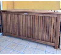Large Garden Wooden Trunk Rustic Outdoor Bench Box Storage Solid Hardwood Chest