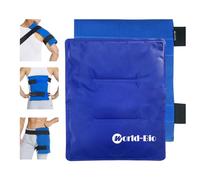 Large Gel Ice Pack with Wrap, World-Bio Reusable Ice Pack for Injuries,Hot & Cold Therapy Compress for Pain Relief Injuries, Swelling, Bruises, for Knee, Back, Hip, Shoulder - 11" x 14" Blue