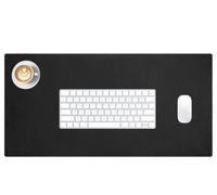 Large Genuine Leather Desk Mat 100x50cm, Office Desktop Real Desk Pad Protector, Non-Slip Large Mouse Pad, Easy Clean Computer Mat for Table(Black,120x60cm)